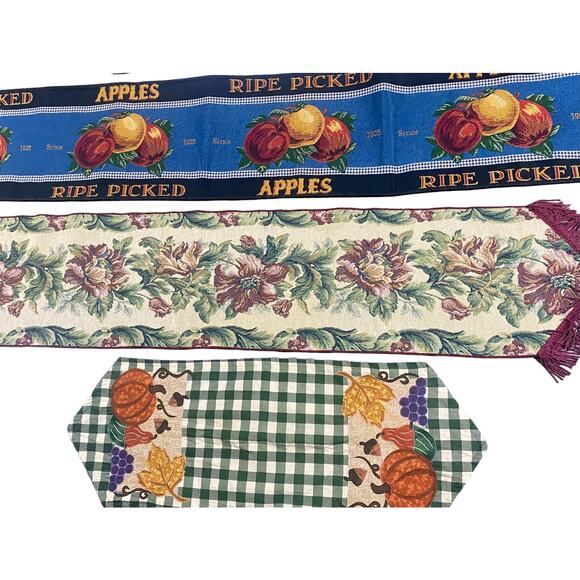 Fall Table Runners Various Lengths Lot of Four - Picture 4 of 10